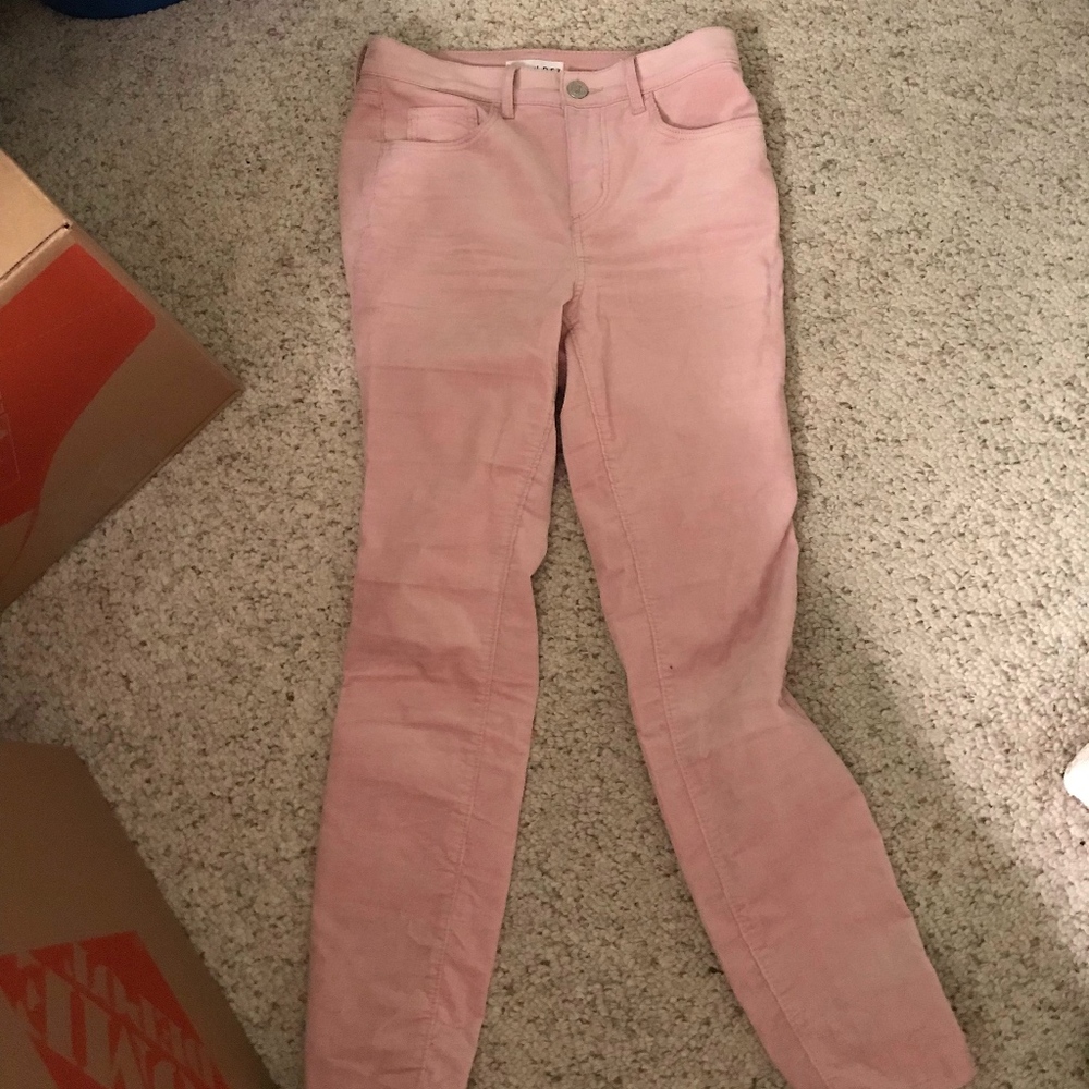 Loft Petite High Waisted Pink Corduroy Pants
